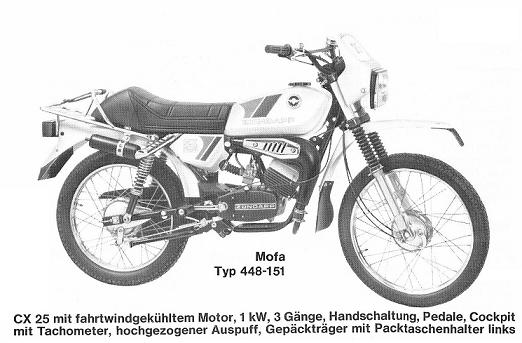 Zndapp-Richtzeiten Typ 448 CX 25